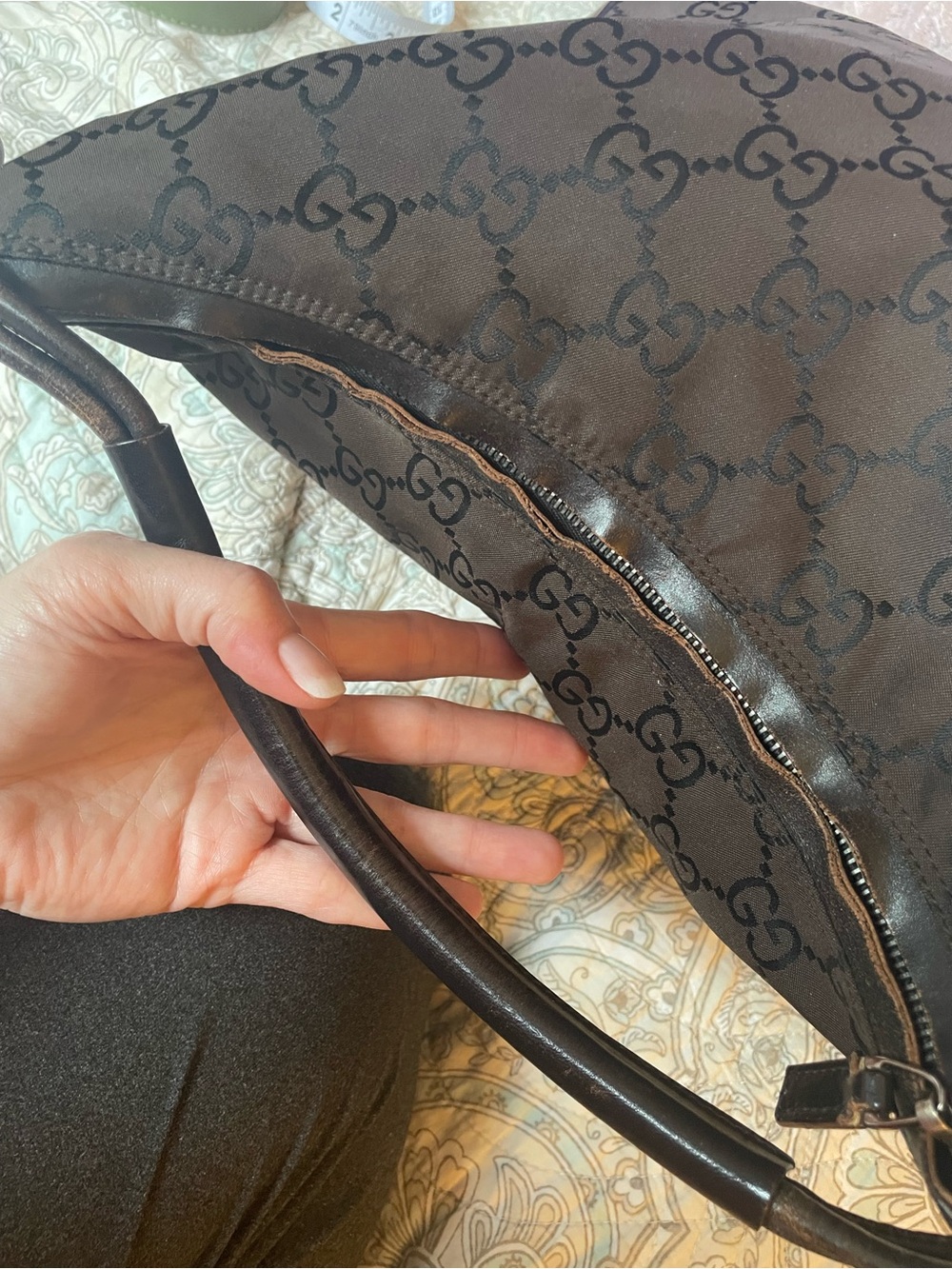 Gucci Brown GG Monogram Hobo Shoulder Bag - Picture 10 of 10